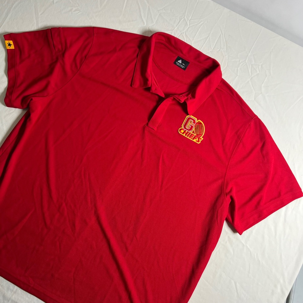 Kansas City Chiefs Polo Shirt Mens 4XL Red Go Chiefs Short Sleeve Performance - Picture 2 of 11